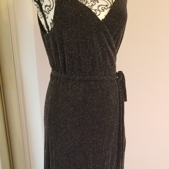 Celestial Black and Silver Wrap Maxi Dress - Lulus - Picture 7 of 16